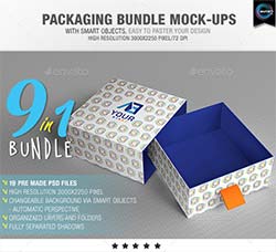 9套礼品/化妆品包装盒展示模型(合集版)：Packaging Bundle Mock-Ups